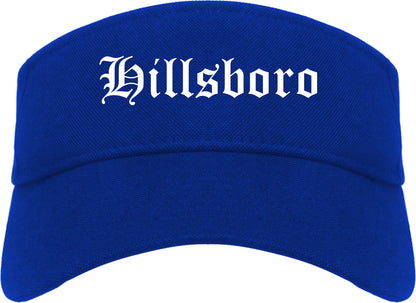 Hillsboro Oregon OR Old English Mens Visor Cap Hat Royal Blue