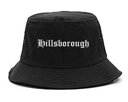 Hillsborough California CA Old English Mens Bucket Hat Black