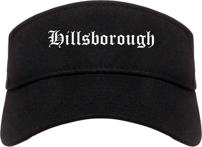 Hillsborough California CA Old English Mens Visor Cap Hat Black