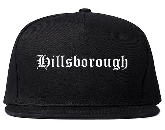 Hillsborough North Carolina NC Old English Mens Snapback Hat Black