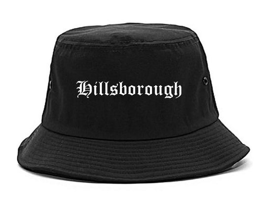 Hillsborough North Carolina NC Old English Mens Bucket Hat Black