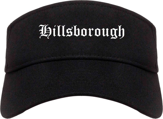 Hillsborough North Carolina NC Old English Mens Visor Cap Hat Black