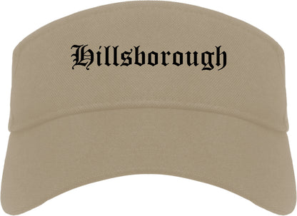 Hillsborough North Carolina NC Old English Mens Visor Cap Hat Khaki