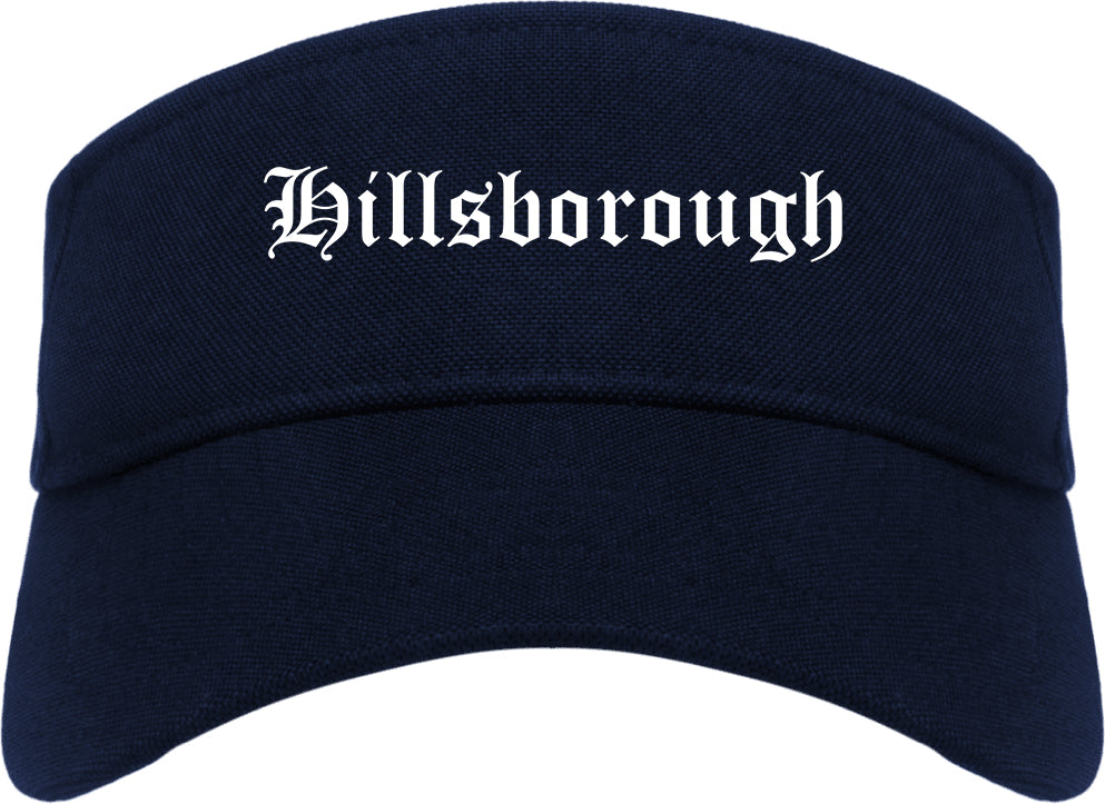 Hillsborough North Carolina NC Old English Mens Visor Cap Hat Navy Blue