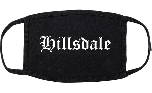 Hillsdale New Jersey NJ Old English Cotton Face Mask Black