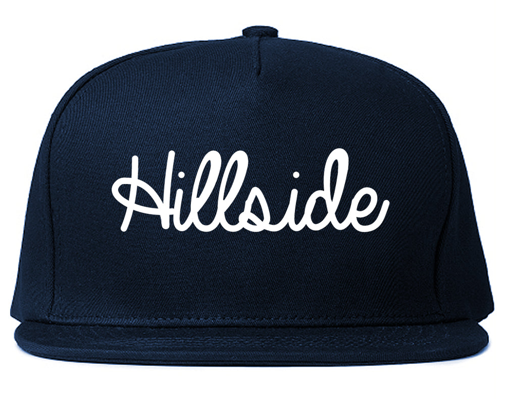 Hillside Illinois IL Script Mens Snapback Hat Navy Blue