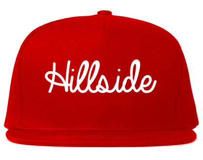 Hillside Illinois IL Script Mens Snapback Hat Red