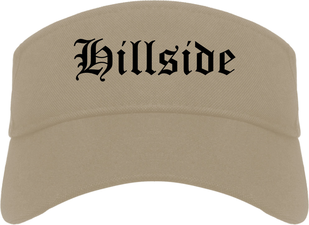 Hillside Illinois IL Old English Mens Visor Cap Hat Khaki