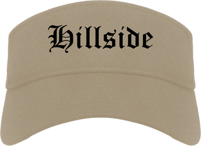 Hillside Illinois IL Old English Mens Visor Cap Hat Khaki