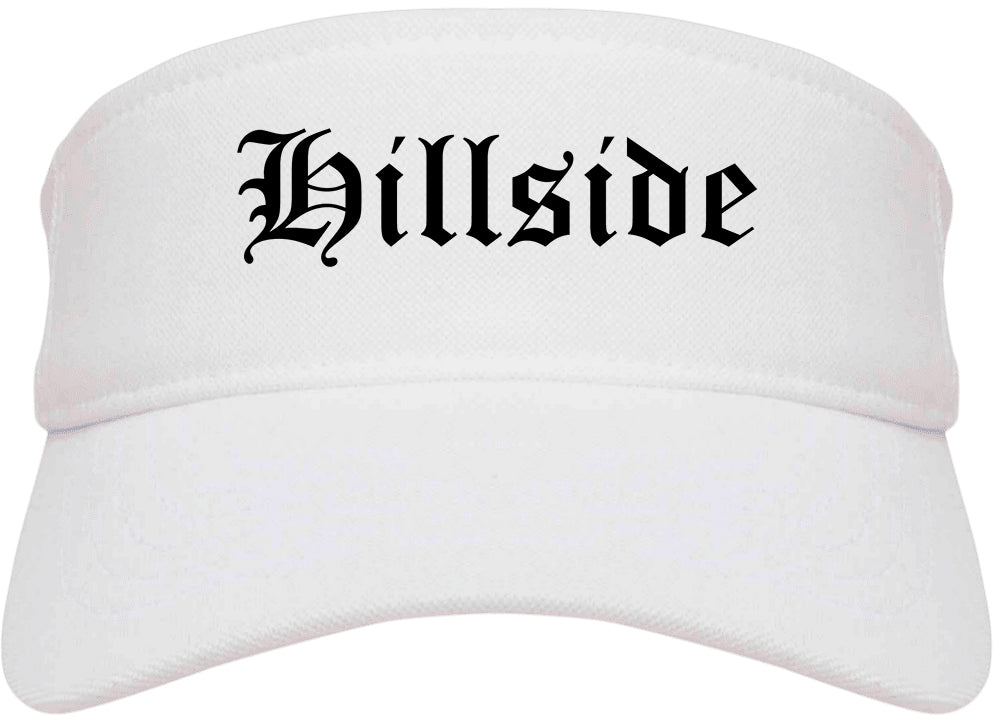Hillside Illinois IL Old English Mens Visor Cap Hat White