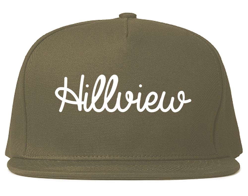 Hillview Kentucky KY Script Mens Snapback Hat Grey