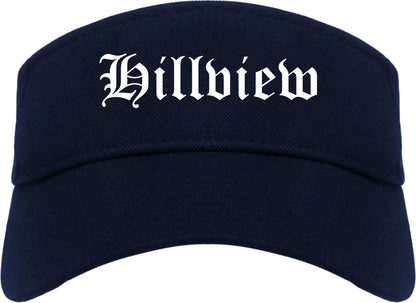 Hillview Kentucky KY Old English Mens Visor Cap Hat Navy Blue
