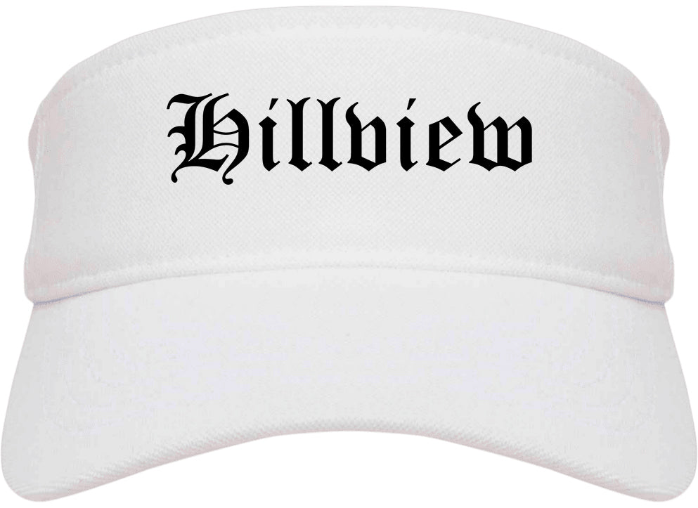 Hillview Kentucky KY Old English Mens Visor Cap Hat White