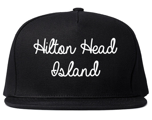 Hilton Head Island South Carolina SC Script Mens Snapback Hat Black