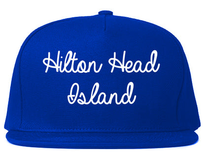 Hilton Head Island South Carolina SC Script Mens Snapback Hat Royal Blue