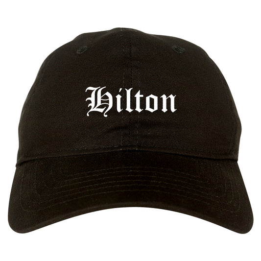 Hilton New York NY Old English Mens Dad Hat Baseball Cap Black