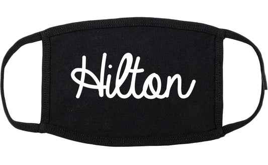 Hilton New York NY Script Cotton Face Mask Black