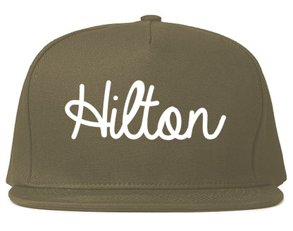 Hilton New York NY Script Mens Snapback Hat Grey