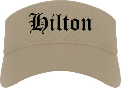 Hilton New York NY Old English Mens Visor Cap Hat Khaki