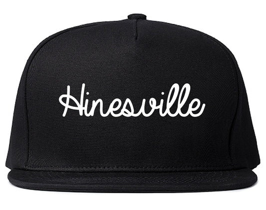 Hinesville Georgia GA Script Mens Snapback Hat Black