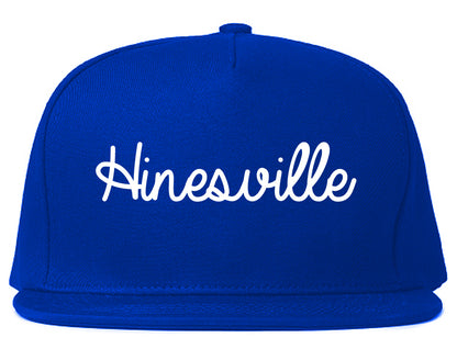 Hinesville Georgia GA Script Mens Snapback Hat Royal Blue