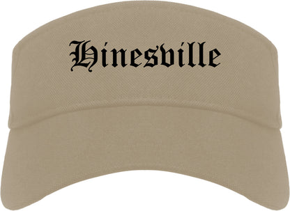 Hinesville Georgia GA Old English Mens Visor Cap Hat Khaki