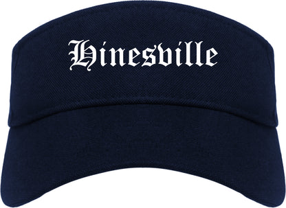 Hinesville Georgia GA Old English Mens Visor Cap Hat Navy Blue