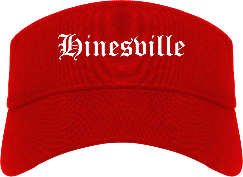 Hinesville Georgia GA Old English Mens Visor Cap Hat Red