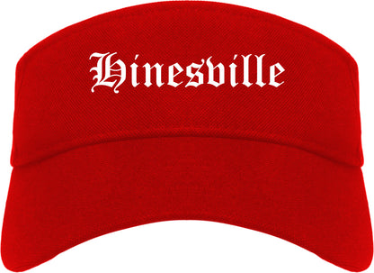 Hinesville Georgia GA Old English Mens Visor Cap Hat Red