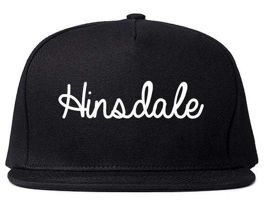 Hinsdale Illinois IL Script Mens Snapback Hat Black