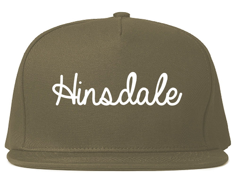 Hinsdale Illinois IL Script Mens Snapback Hat Grey