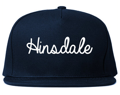 Hinsdale Illinois IL Script Mens Snapback Hat Navy Blue