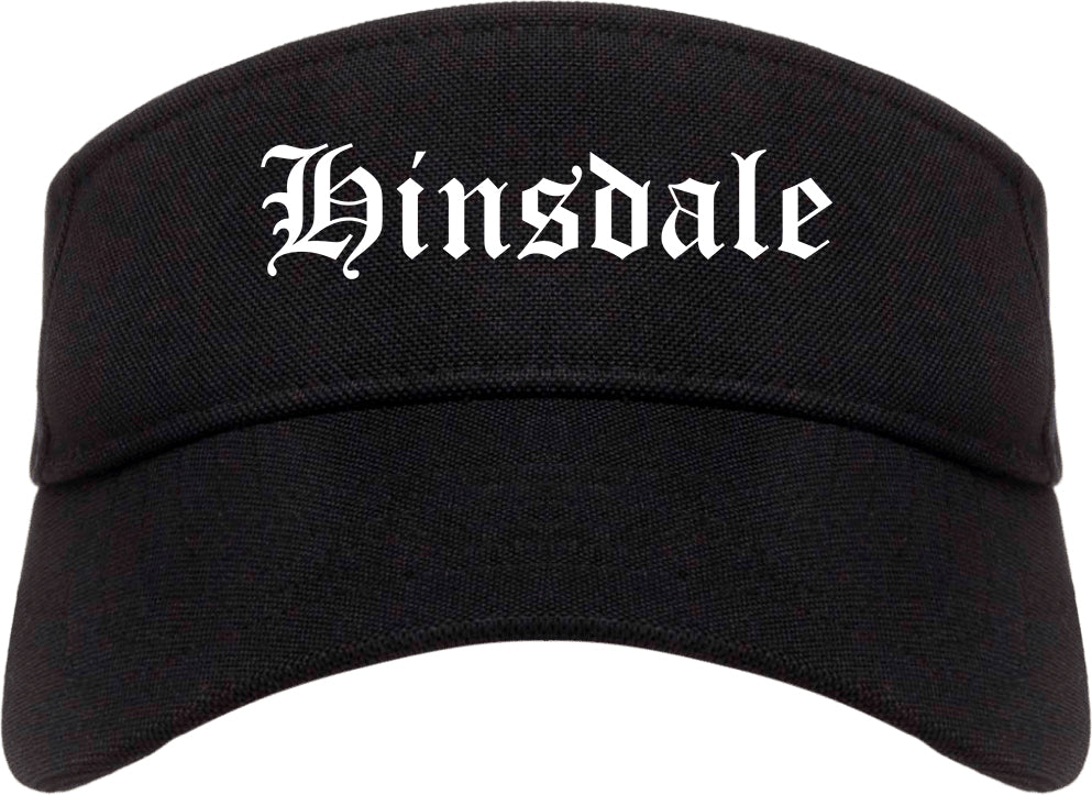 Hinsdale Illinois IL Old English Mens Visor Cap Hat Black