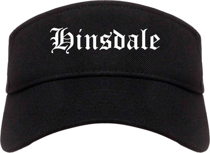 Hinsdale Illinois IL Old English Mens Visor Cap Hat Black