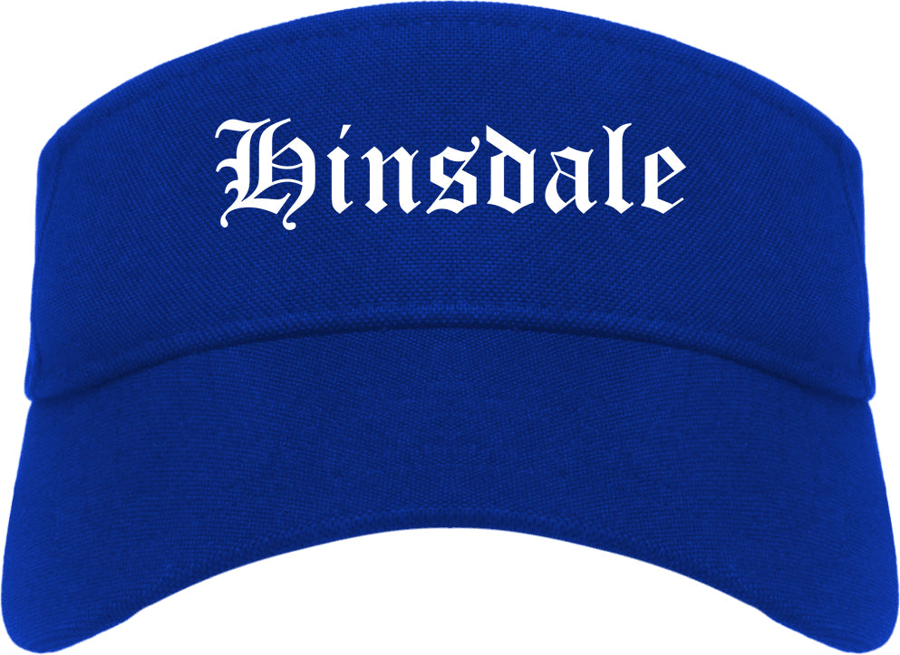 Hinsdale Illinois IL Old English Mens Visor Cap Hat Royal Blue