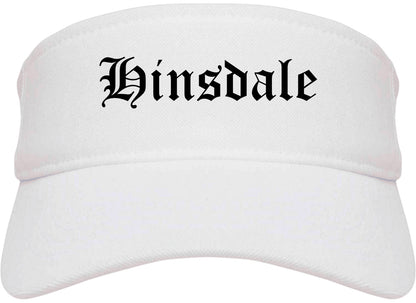 Hinsdale Illinois IL Old English Mens Visor Cap Hat White