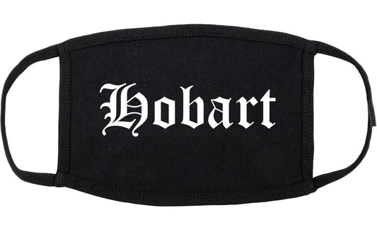 Hobart Indiana IN Old English Cotton Face Mask Black