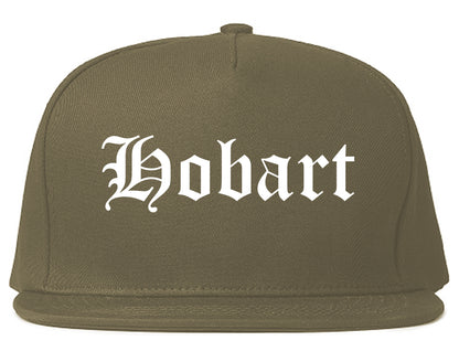 Hobart Indiana IN Old English Mens Snapback Hat Grey