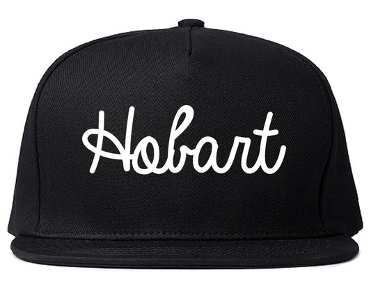 Hobart Indiana IN Script Mens Snapback Hat Black