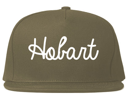 Hobart Indiana IN Script Mens Snapback Hat Grey