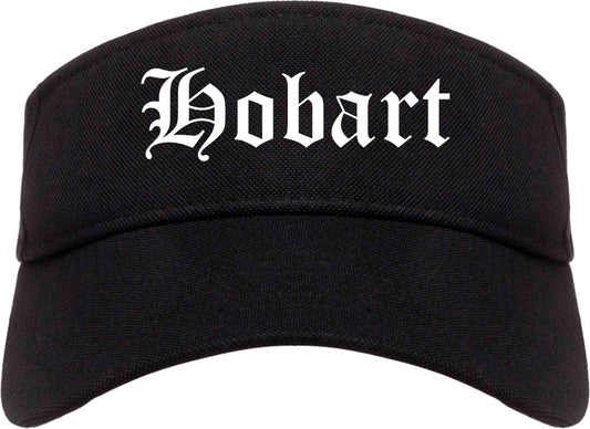 Hobart Indiana IN Old English Mens Visor Cap Hat Black