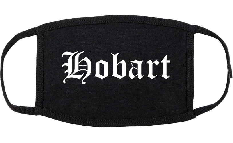 Hobart Wisconsin WI Old English Cotton Face Mask Black