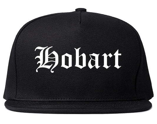 Hobart Wisconsin WI Old English Mens Snapback Hat Black