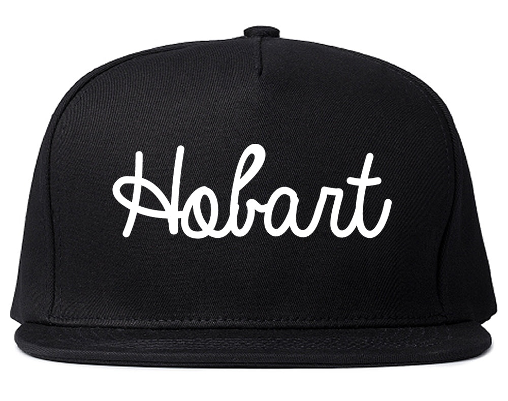 Hobart Wisconsin WI Script Mens Snapback Hat Black