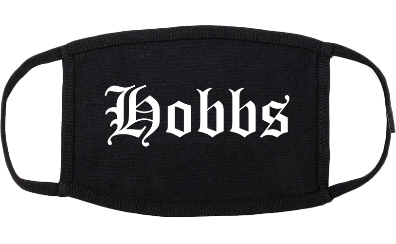 Hobbs New Mexico NM Old English Cotton Face Mask Black