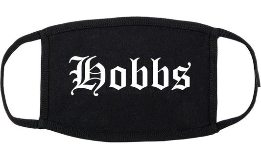 Hobbs New Mexico NM Old English Cotton Face Mask Black