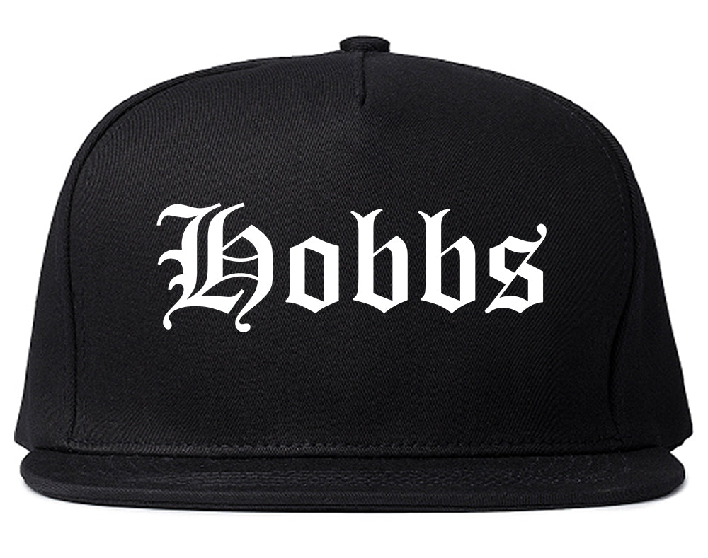 Hobbs New Mexico NM Old English Mens Snapback Hat Black