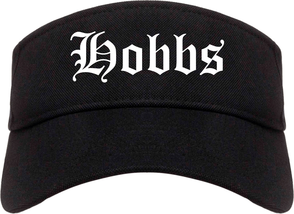 Hobbs New Mexico NM Old English Mens Visor Cap Hat Black