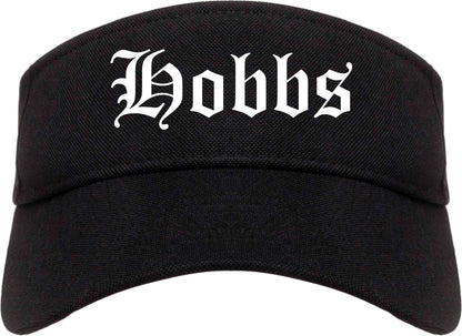 Hobbs New Mexico NM Old English Mens Visor Cap Hat Black