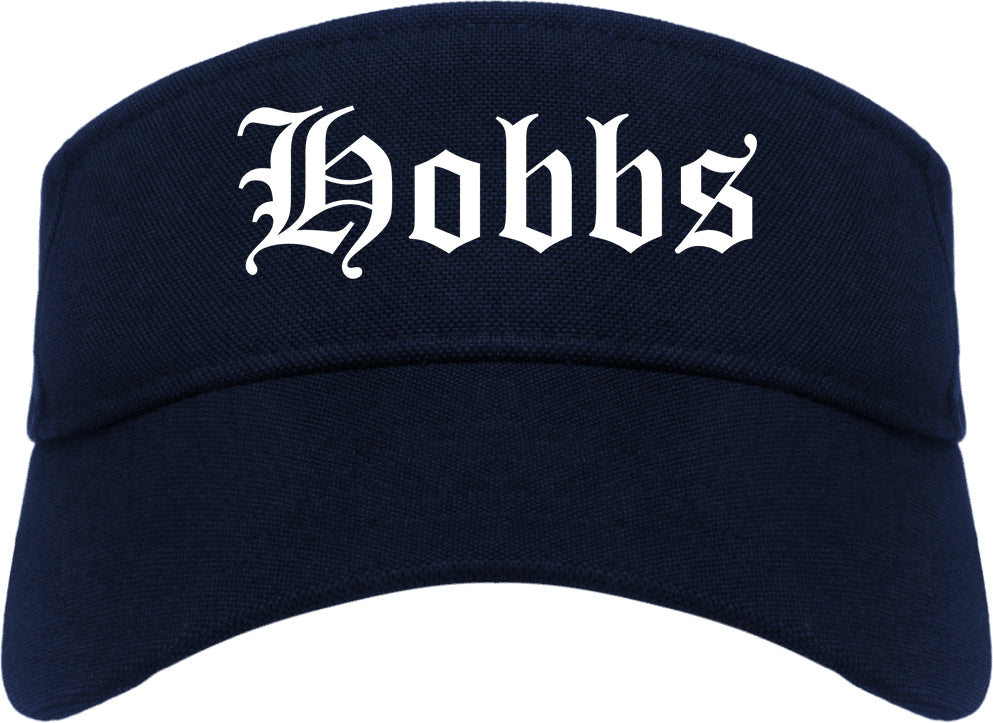 Hobbs New Mexico NM Old English Mens Visor Cap Hat Navy Blue